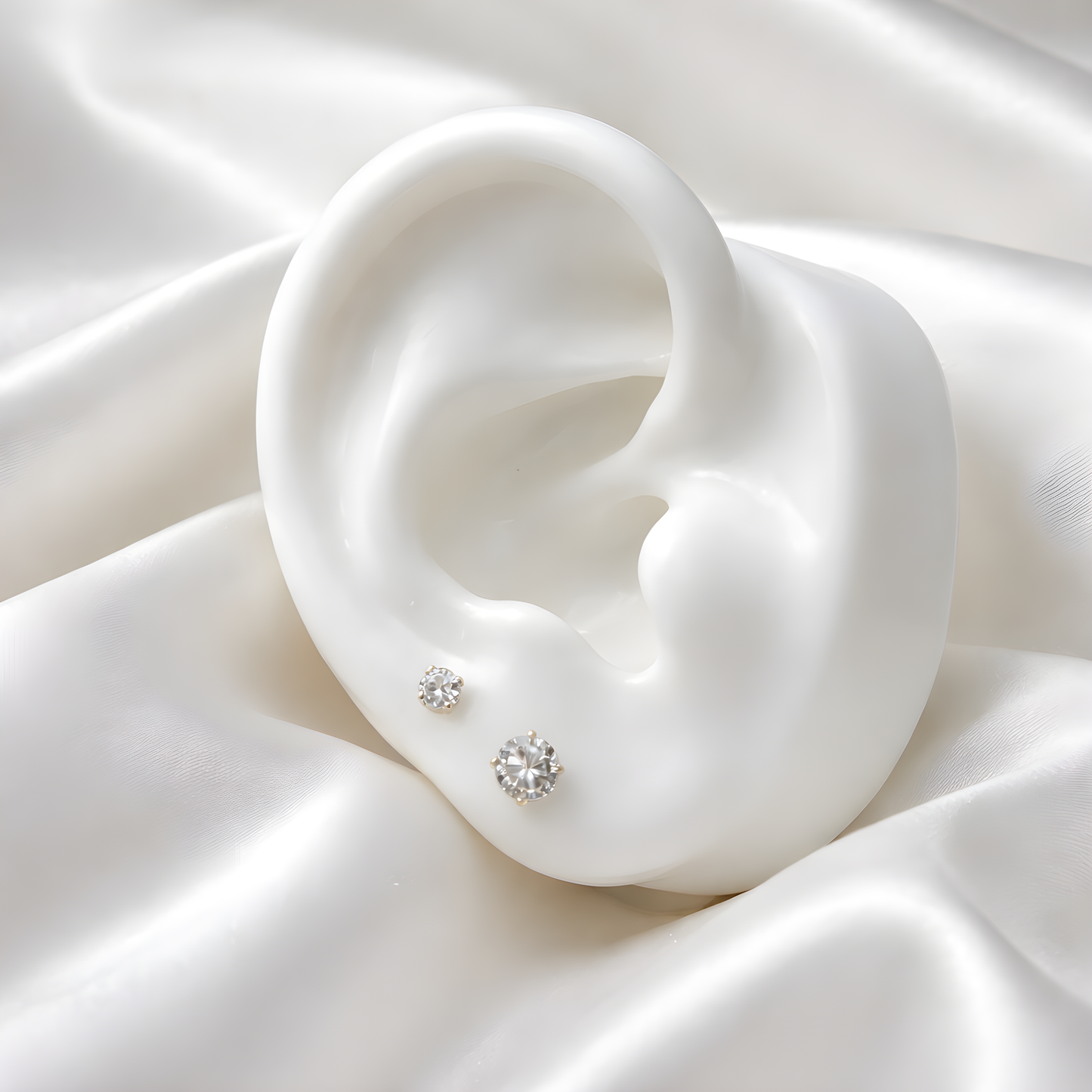 Natural Pearl Flat Stud Earring | 14k Gold Flat Back Piercing Stud | Minimal Everyday Cartilage & Lobe Earring | SINGLE