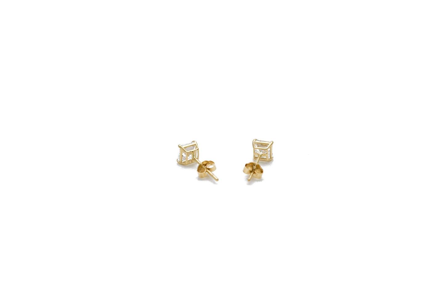 Princess-cut Created Diamond 0.18-5.62 ct. T.W. 14k Yellow or 14k White Gold Solitaire Earring, Push-back, SINGLE EARRING