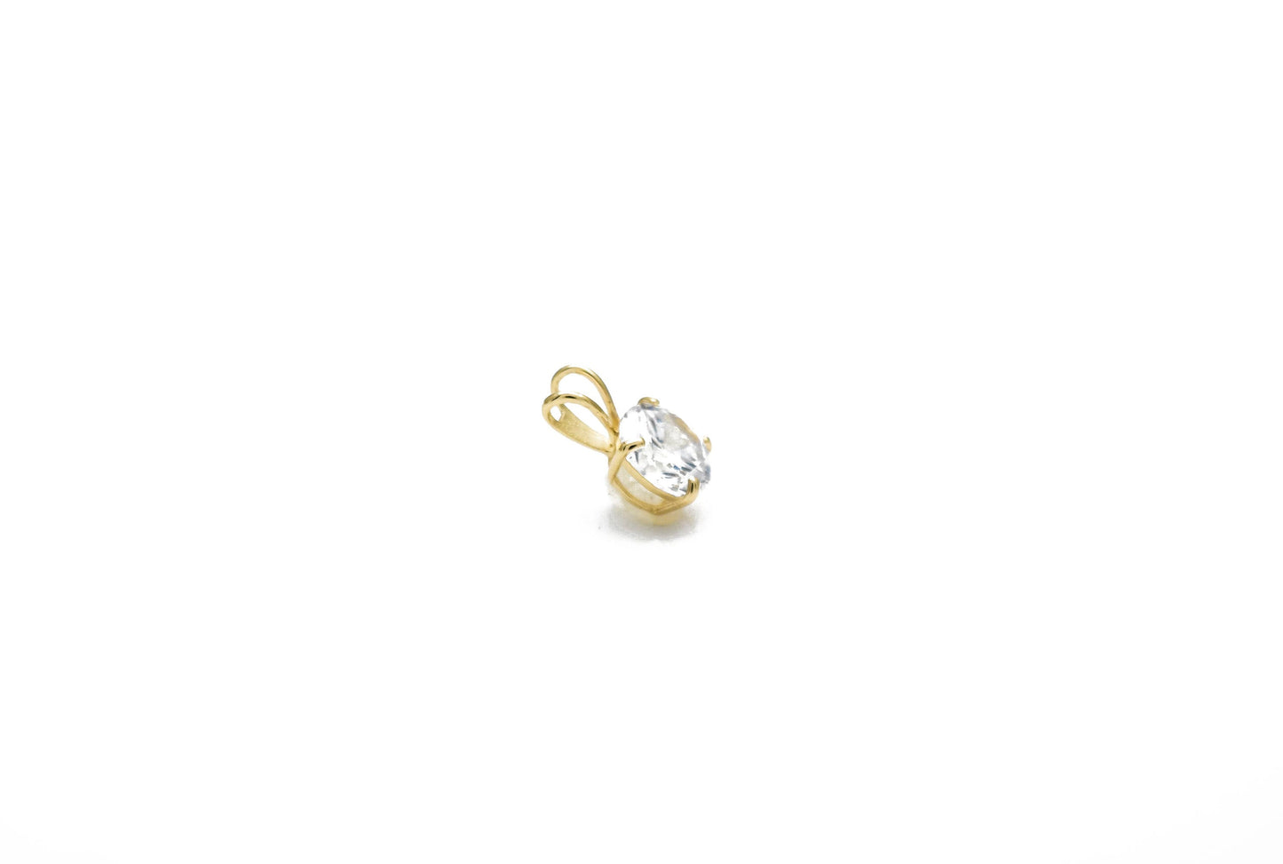 Brilliant Round 2ct Created Diamond Pendant Solitaire 14K Yellow Gold Charm VVS1, for women, minimalist