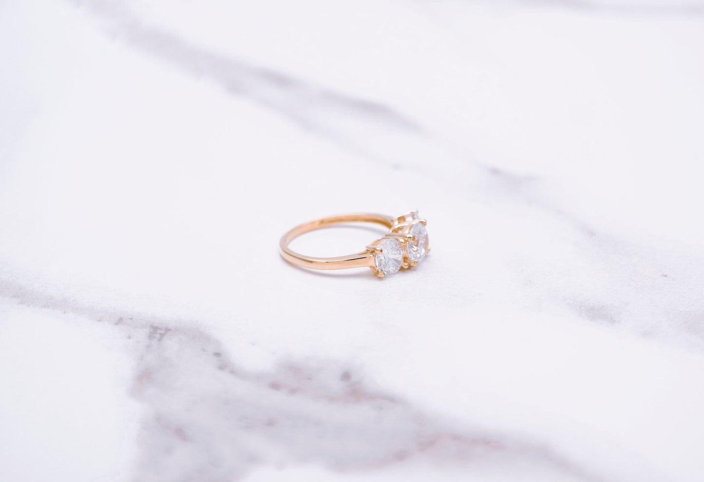 14k Gold 1.56 ct. T.W. Created Diamond Engagement Ring Three Stone Band