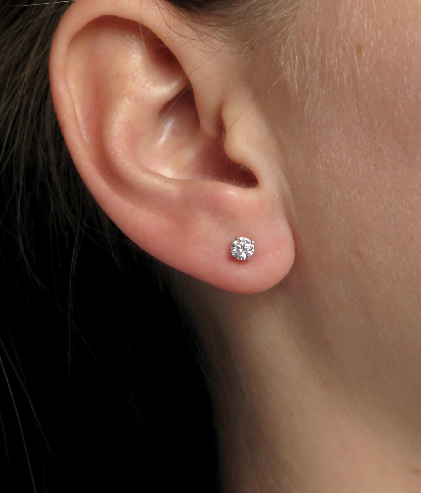 Round-cut Stud Earrings Solitaire 0.05-13.68 ct. T.W. Created Diamond 14k Yellow, White, Rose Gold , Screw-back