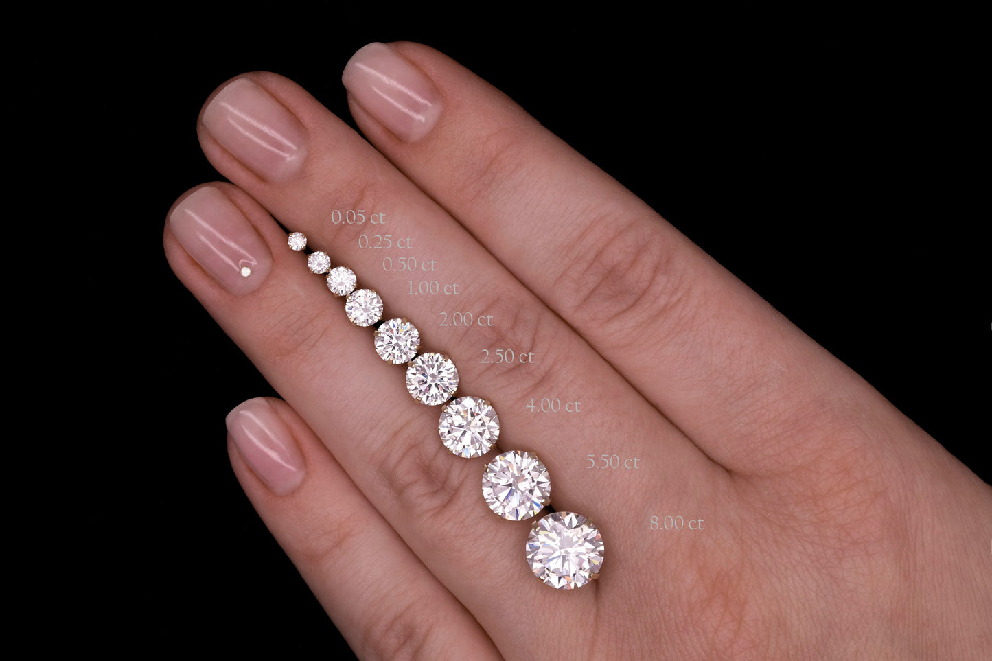925 Solid Sterling Silver 0.05-14.00 ct. T.W.  Round-cut Created Diamond Solitaire Earrings, Push-back
