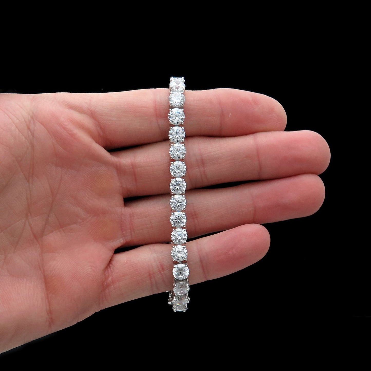 Tennis Bracelet 6mm 24.00TCW Round Cut Created Diamond 925 Sterling Silver
