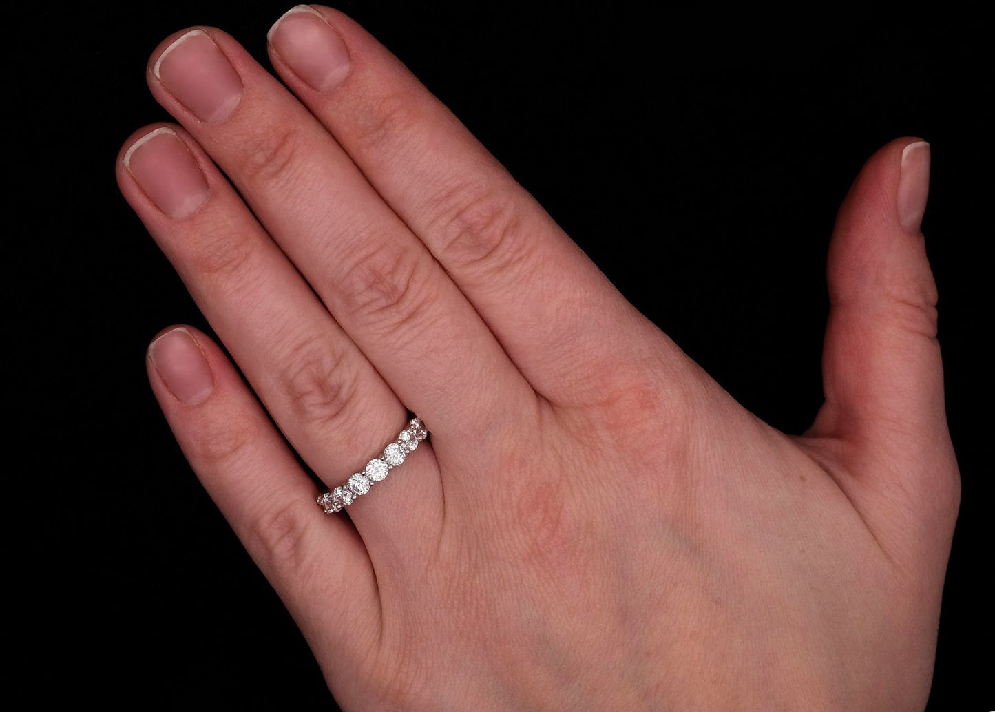 1.00ct-6.00ct Brilliant Created Diamond Full Eternity Ring Solid 925 Sterling Silver/Yellow Gold Tone 925