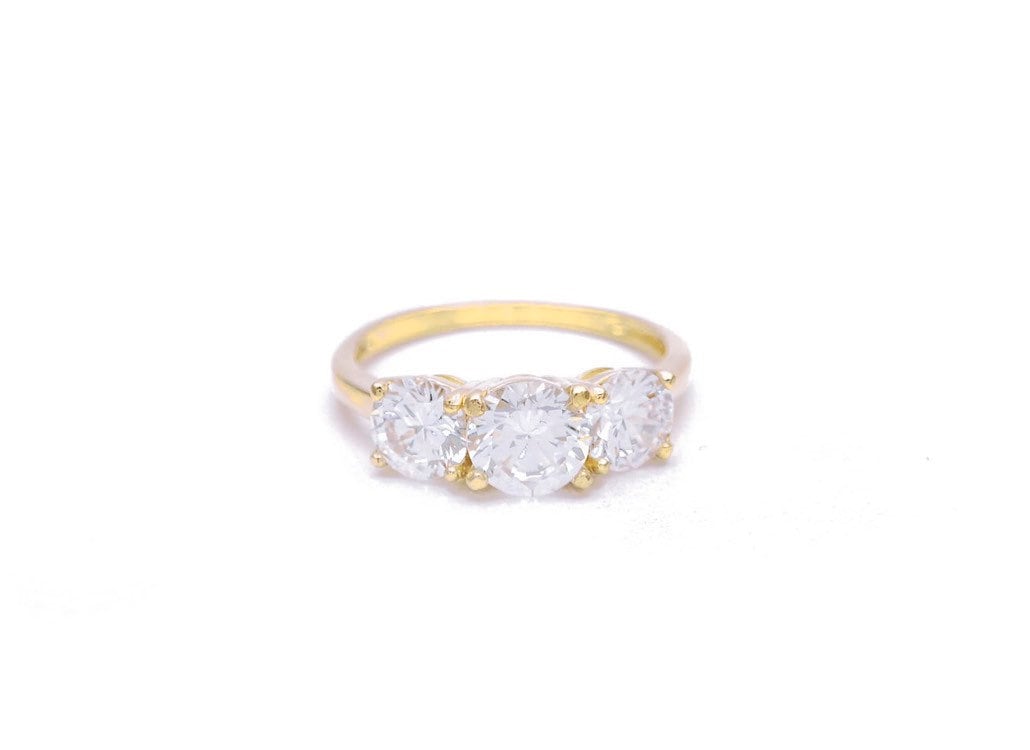 14k Gold 1.56 ct. T.W. Created Diamond Engagement Ring Three Stone Band
