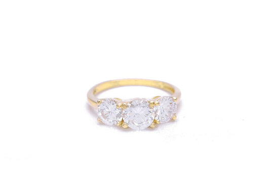 14k Gold 1.56 ct. T.W. Created Diamond Engagement Ring Three Stone Band