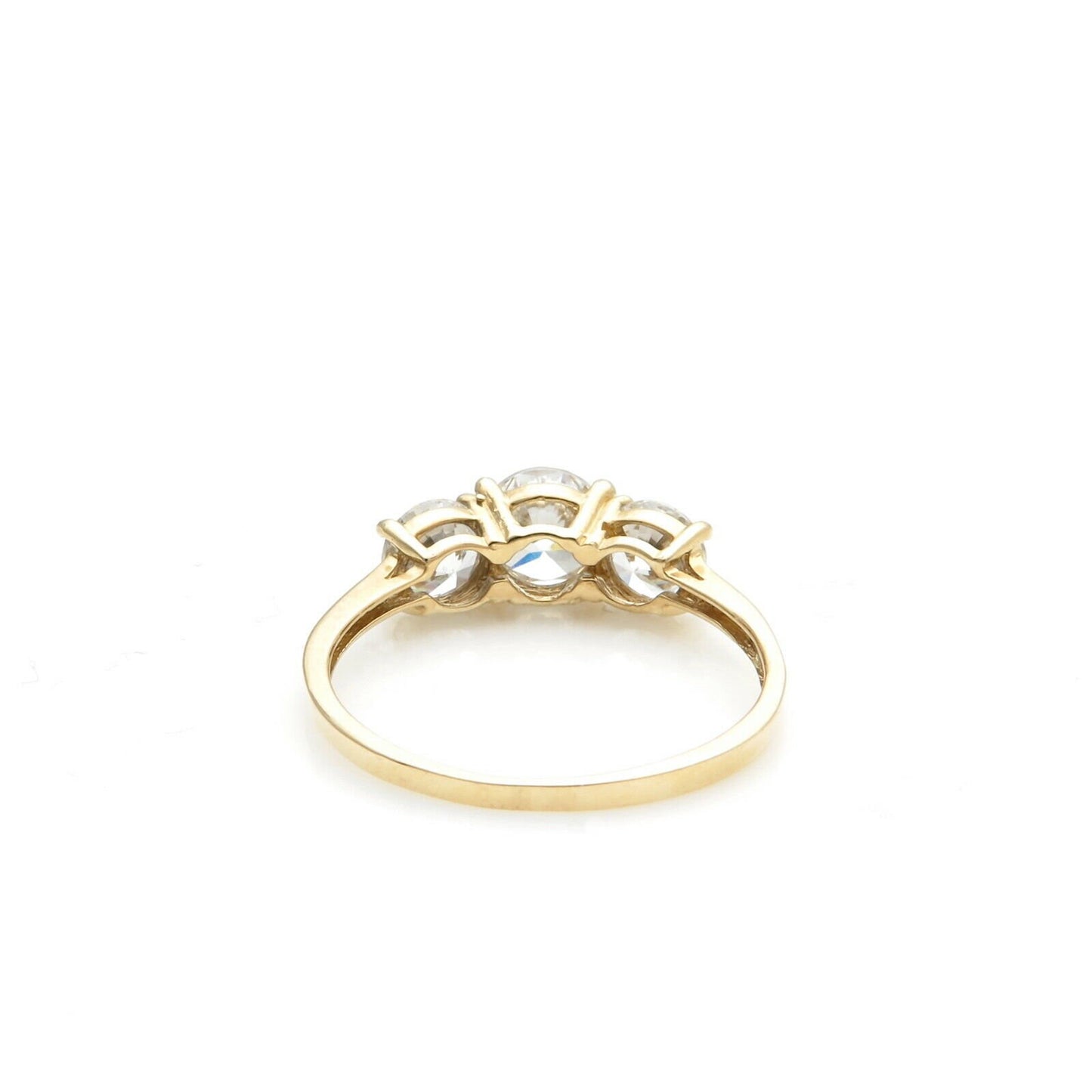 14k Gold 1.56 ct. T.W. Created Diamond Engagement Ring Three Stone Band