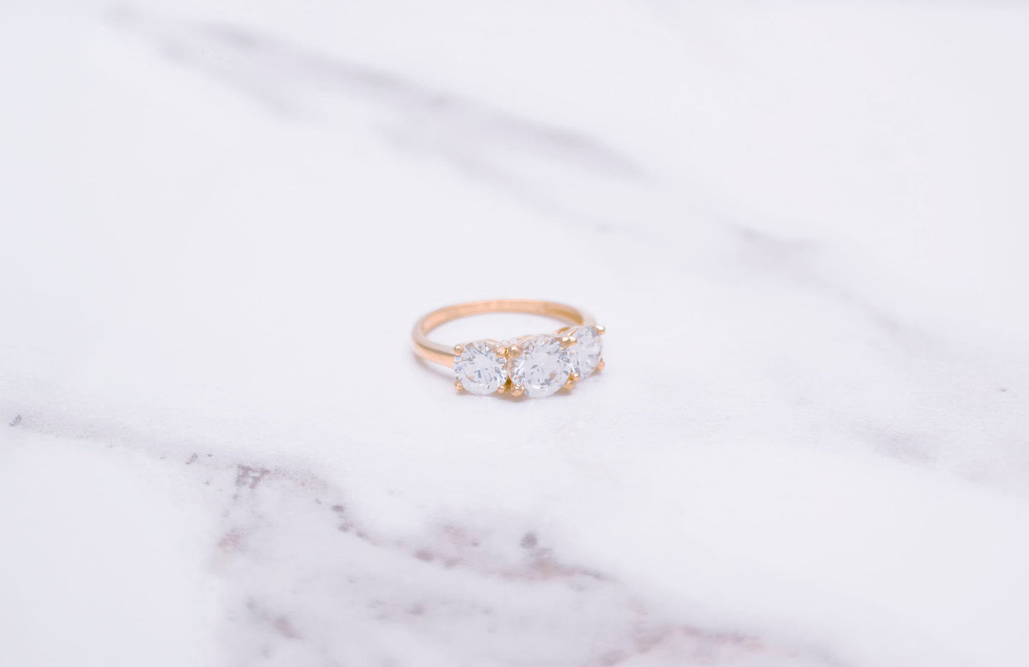14k Gold 1.56 ct. T.W. Created Diamond Engagement Ring Three Stone Band