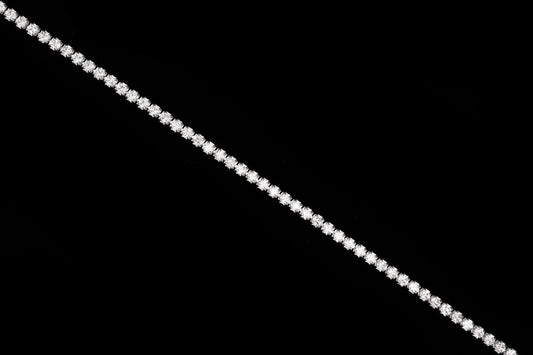 2.75tcw Created Diamond 2mm Bezel Anklet 925 Sterling Silver 9" Ankle Bracelet