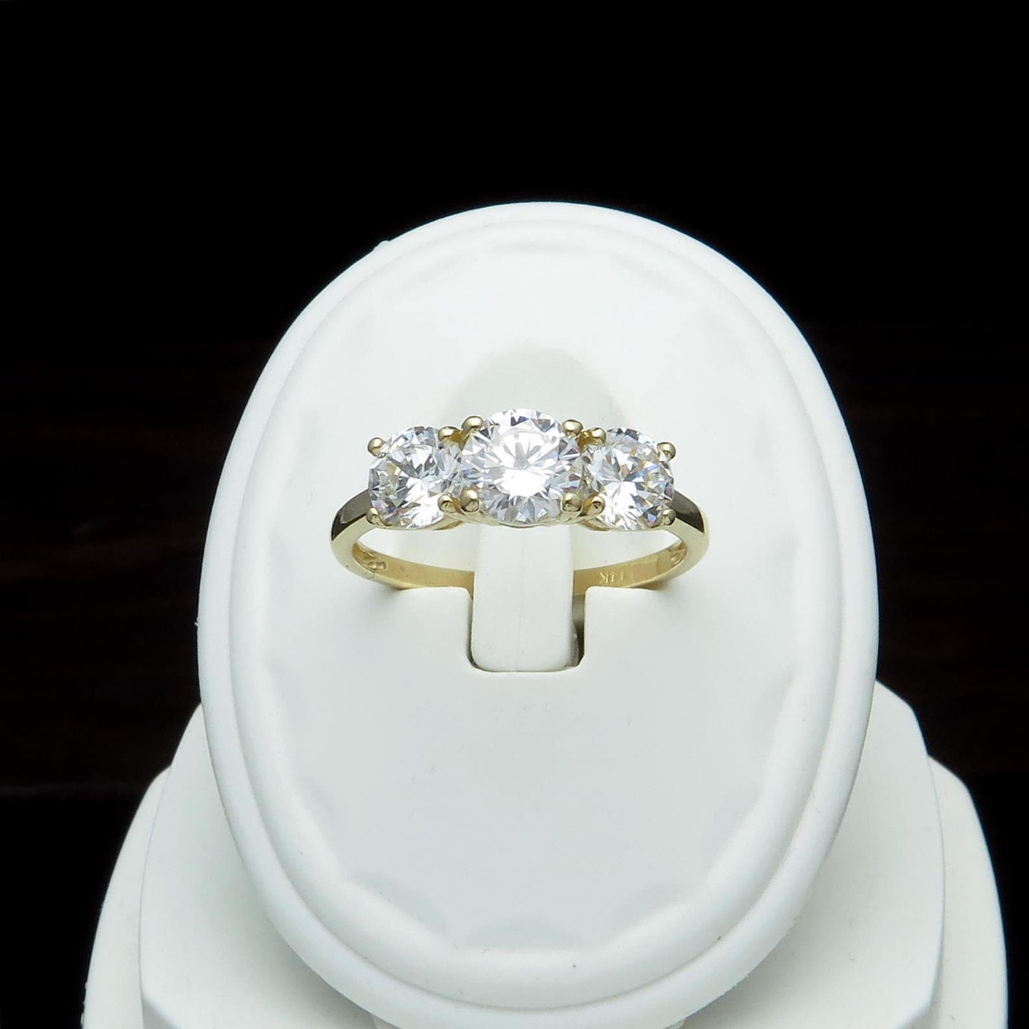 14k Gold 1.56 ct. T.W. Created Diamond Engagement Ring Three Stone Band