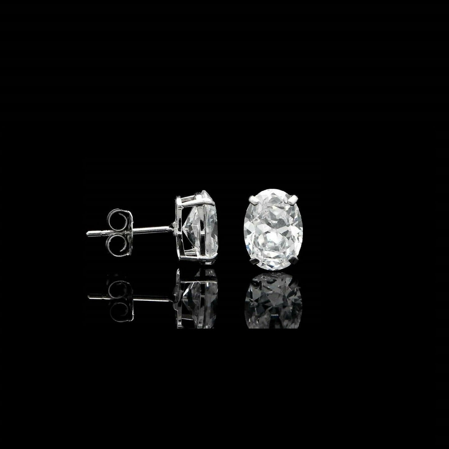 Oval cut Created Diamond Stud Earrings Solitaire 0.42-1.52 ct. T.W. 14k Gold, Push-back