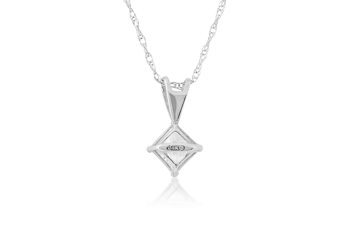 Princess Cut Created Diamond Pendant 0.40-3.00ct 14K Yellow gold 14k White Gold Charm