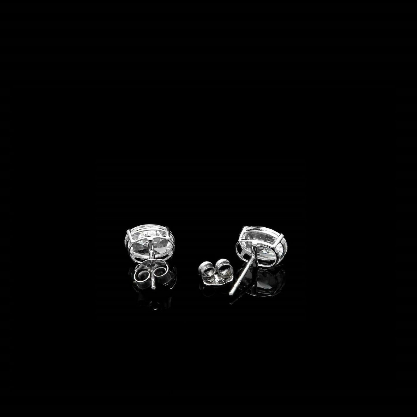 Oval cut Created Diamond Stud Earrings Solitaire 0.42-1.52 ct. T.W. 14k Gold, Push-back
