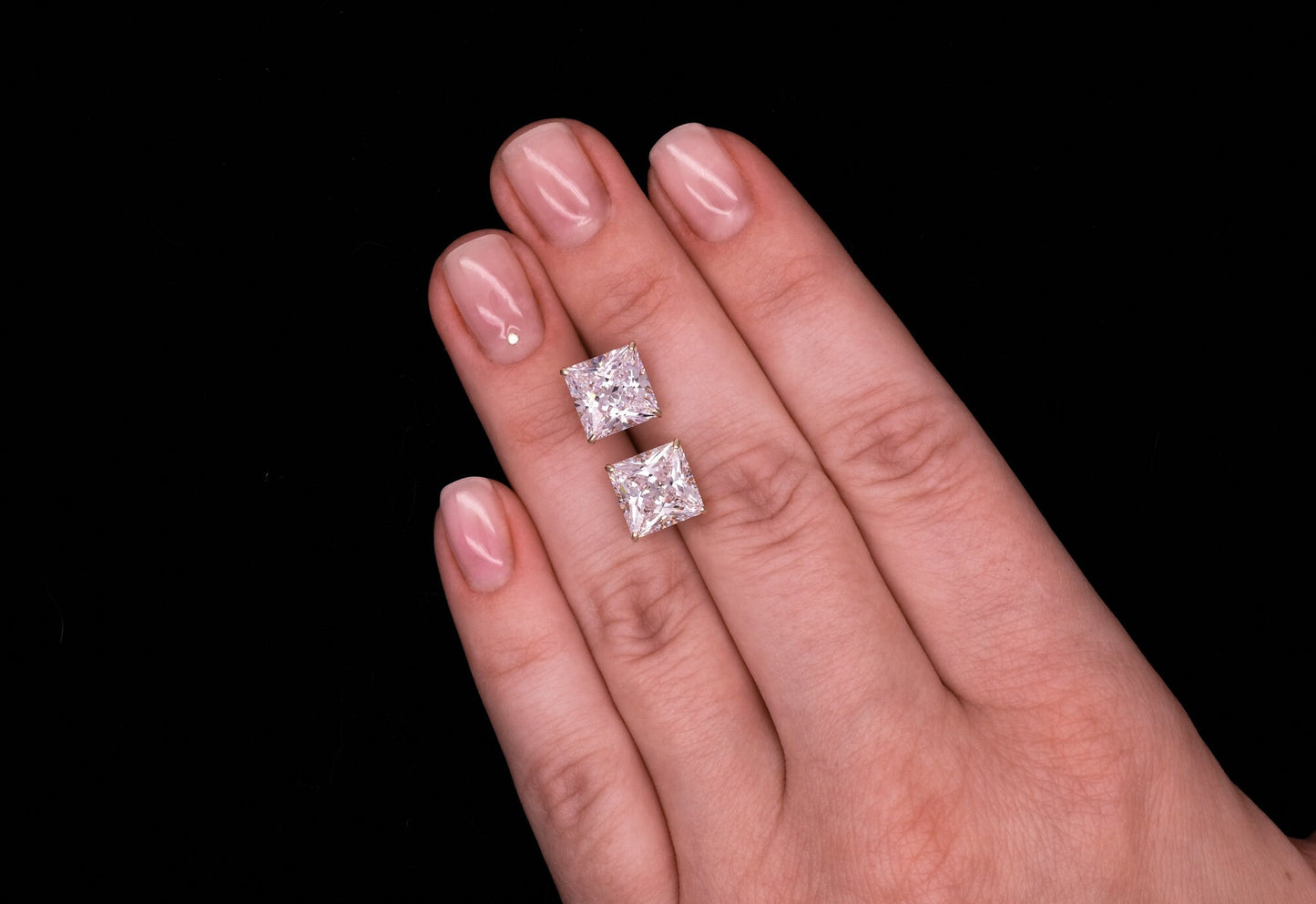 Princess-cut Created Diamond Solitaire Earrings 0.36-11.24 ct. T.W. 14k Gold, Yellow, White, Rose Gold, Screw-back