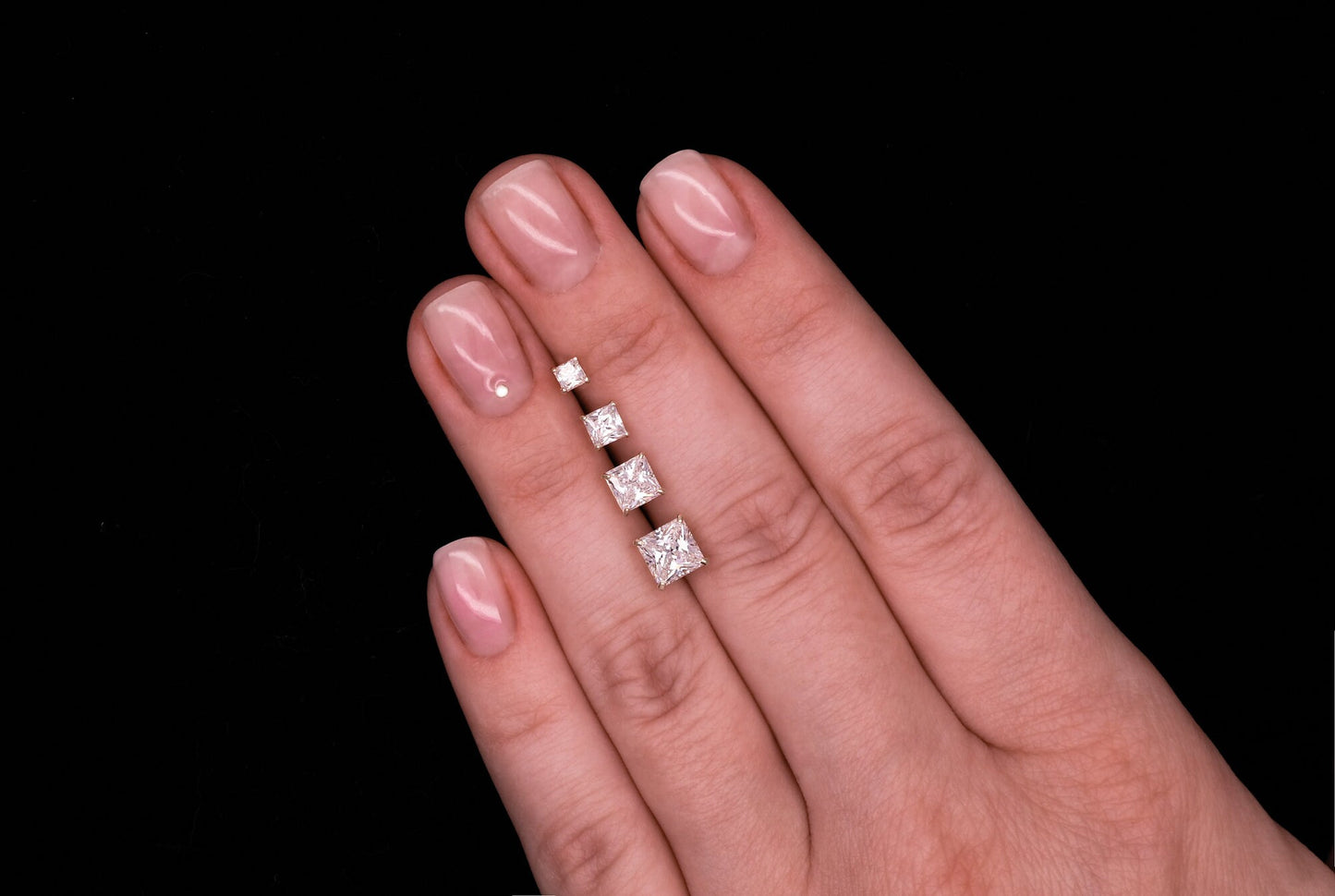 Princess-cut Created Diamond Solitaire Earrings 0.36-11.24 ct. T.W. 14k Gold, Yellow, White, Rose Gold, Screw-back