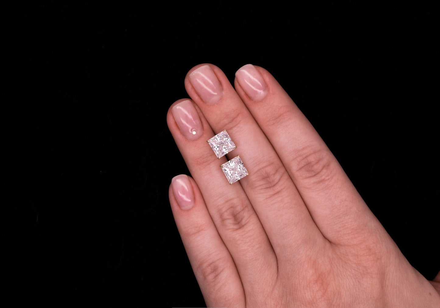 Princess-cut Created Diamond Solitaire Earrings 0.36-11.24 ct. T.W. 14k Gold, Yellow, White, Rose Gold, Screw-back