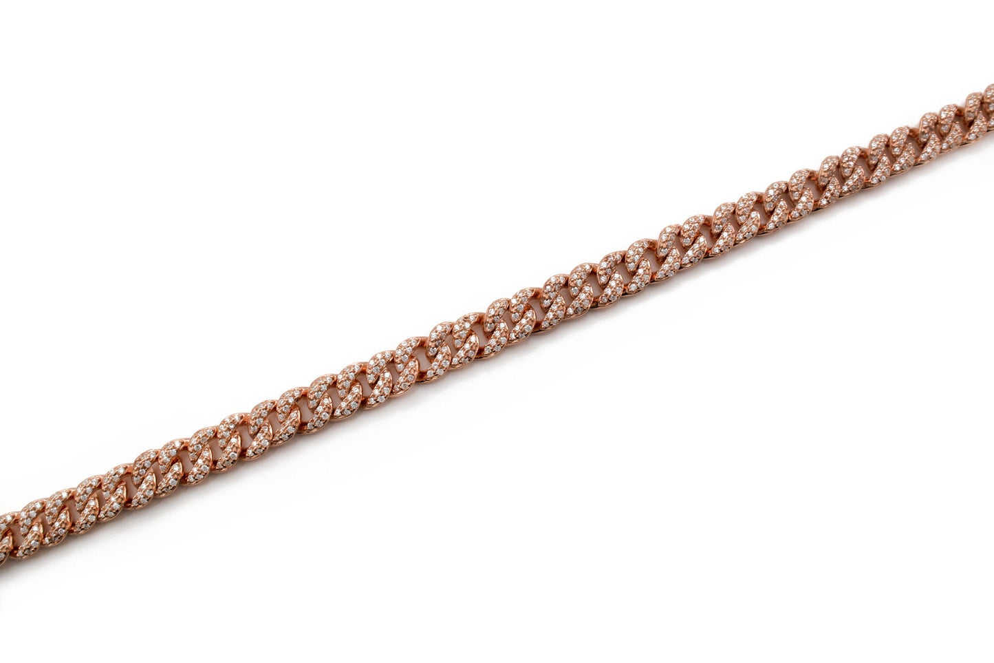 Pave Miami Cuban Curb Link Chain Necklace 6.5mm Created Diamond 3.84TCW  Box Chain Sterling Silver 925 Gold Tone 10"-28", for women, gift, wedding