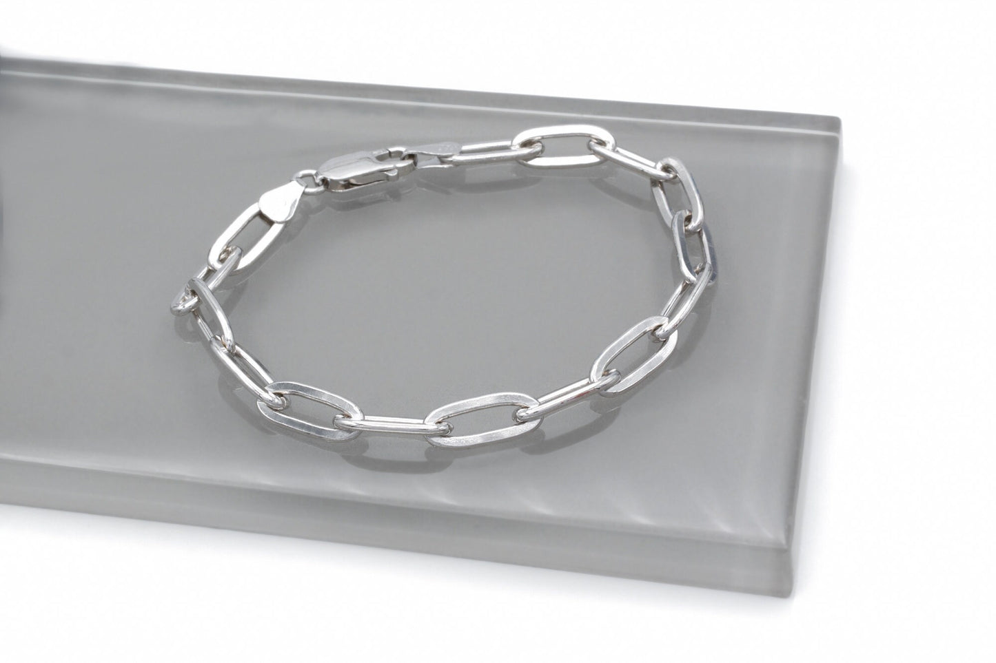 Paperclip Link Chain Necklace 2.5mm, 3mm, 4mm, 5.5mm Thick Links Sterling Silver 925