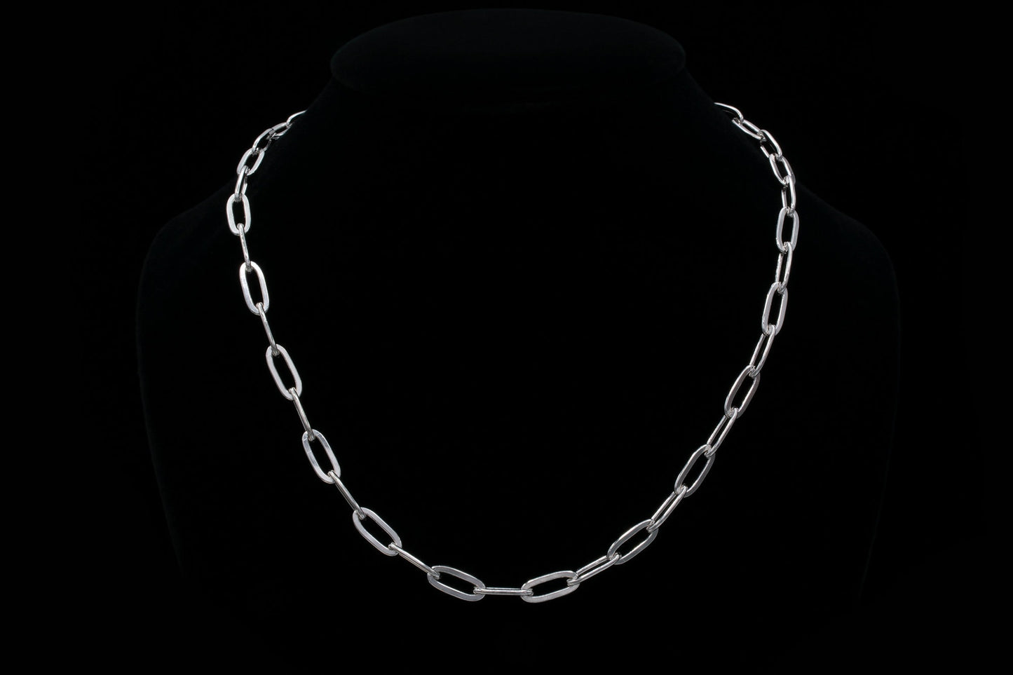 Paperclip Link Chain Necklace 2.5mm, 3mm, 4mm, 5.5mm Thick Links Sterling Silver 925