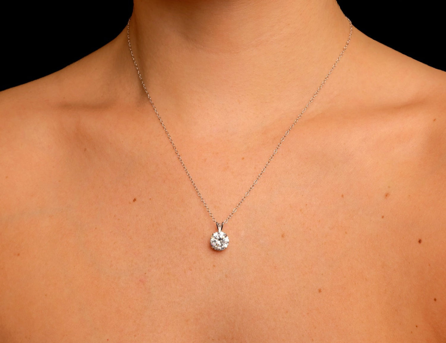 14k Gold Garnet Moissanite Pendant 0.25-2.75ct D VVS1 Diamond Brilliant Round Solitaire 14K Yellow, White Gold Charm GIA certified