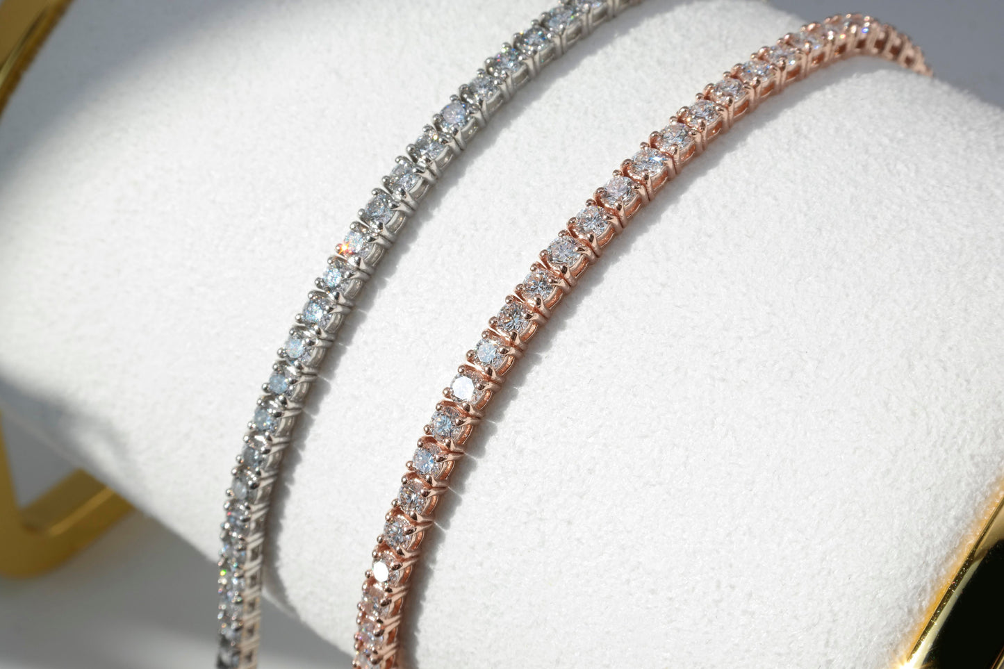 Lab-Grown Diamond Tennis Bracelet 1.5mm/1.75mm/2mm/2.4mm 1.23-4.85TCW Round 14k Yellow/White/Rose Gold, for men, for women, wedding